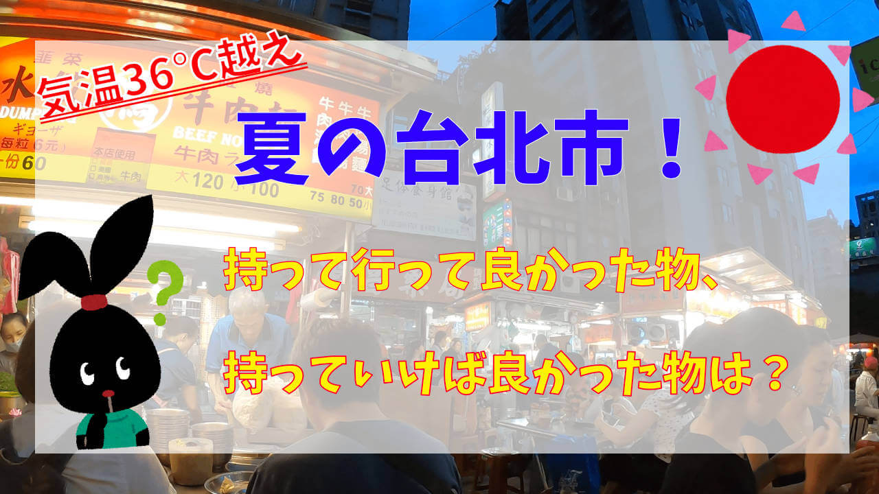 夏の台北滞在で持って行って良かった物 持っていけば良かった物をご紹介 世界を旅するノマド夫婦ブログ Big Roof Magazine